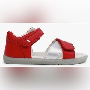 NWOT Bobux Sail Sandal in Red and Misty Silver, EU size 19
